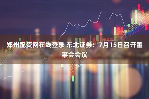 郑州配资网在线登录 东北证券：7月15日召开董事会会议